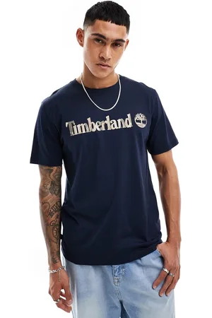 Timberland T-shirt con logo grande mimetico