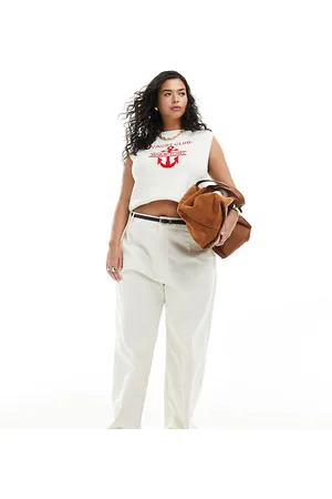 ASOS ASOS DESIGN Curve - Jeans affusolati sartoriali écru