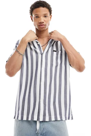 Lee Camicia stile resort comoda a righe larghe con maniche corte e rever