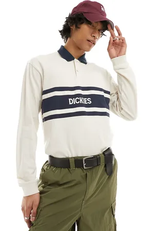 Dickies Yorktown - Polo a maniche lunghe stile rugby color crema