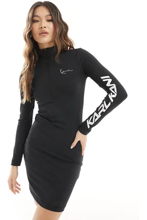 Karl Kani Vestito a fascia con zip corta e scritta con logo sulle maniche