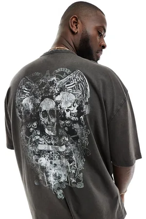 ASOS T-shirt oversize slavato con stampa grunge sulla schiena