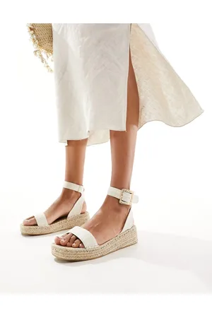 South Beach Sandali espadrilles in lino color crema