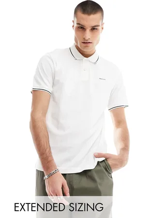 GANT Polo bianca in piqué con bordi a contrasto e logo