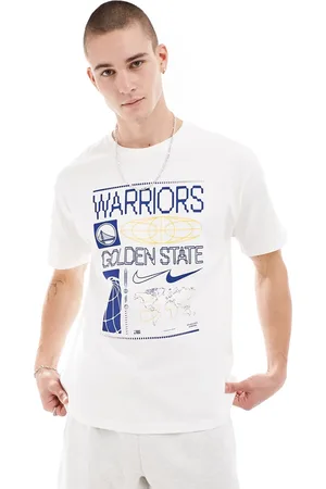Nike NBA - T-shirt unisex bianca con logo dei Golden State Warriors