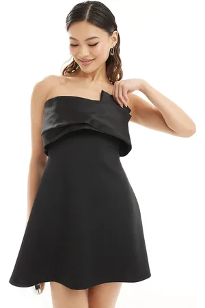 ASOS Vestito corto strutturato con bustino in raso a contrasto