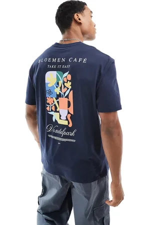 ASOS T-shirt comoda con stampa floreale artistica astratta sul retro