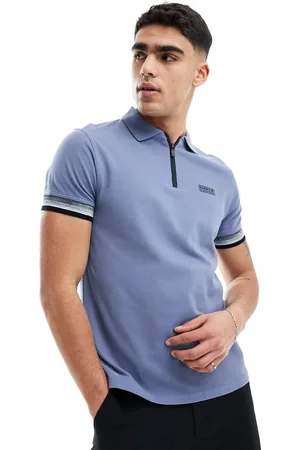 Barbour International - Twist - Polo con zip azzurra