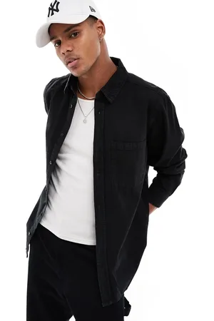 Only & Sons Camicia in denim nera con bottoni