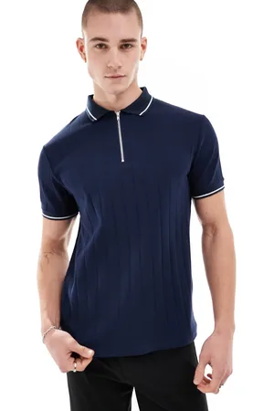 ASOS Polo a coste con righe bianche sui bordi