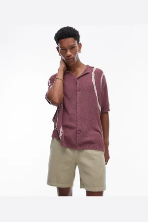 Topman Polo in maglia tie-dye con colletto a rever e bottoni