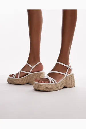 Topshop Jess - Zeppe bianche stile espadrillas