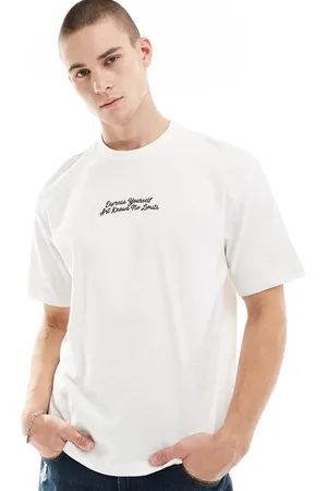 Bershka T-shirt bianca squadrata con stampa testurizzata sul davanti