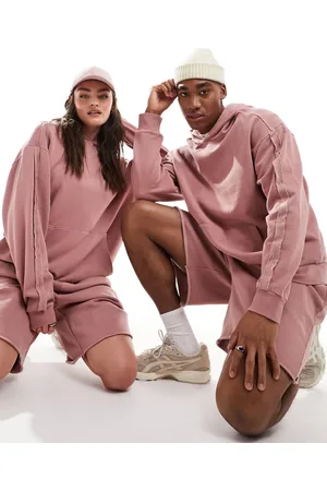 ASOS Felpa con cappuccio unisex oversize slavato con cuciture