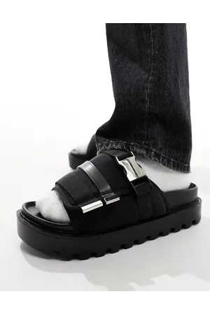 ASOS Sandali con fascetta ampia e dettagli argentati in metallo