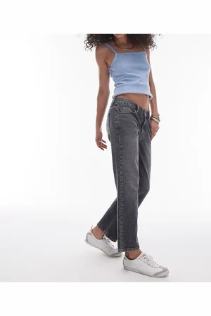 Topshop Jeans bootcut mini taglio corto scuro sporco