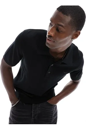 GANT Polo in maglia traforata testurizzata nera