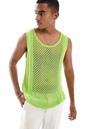 ASOS Canotta in maglia traforata verde