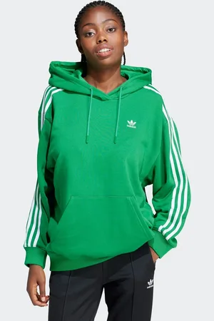 adidas Adicolor - Felpa oversize con cappuccio e 3 strisce