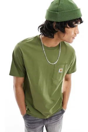 Carhartt T-shirt kaki con tasca