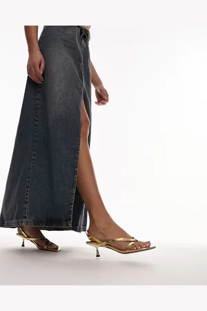 Topshop Issy - Sandali infa-alluce color effetto lucertola con tacco