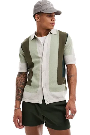 ASOS Polo in maglia con stampa sui bordi e bottoni