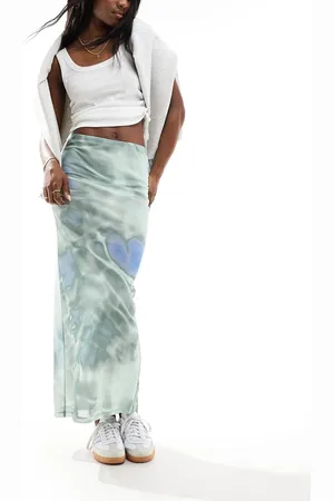 ASOS Gonna lunga in rete a fiori sfocati