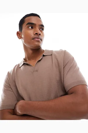 ASOS Polo oversize in maglia di cotone con intaglio sul collo