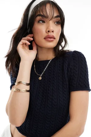 ASOS T-shirt ristretta in maglia a trecce