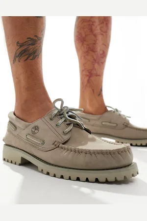 Timberland Authentic - Scarpe da barca classiche beige triplo con 3 occhielli