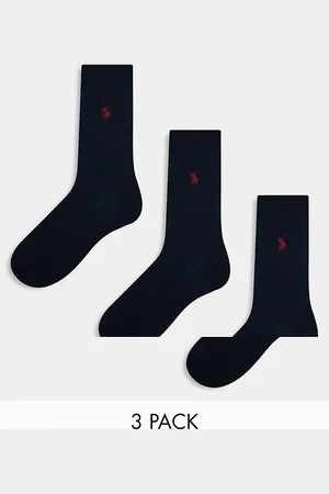 Ralph Lauren Confezione da 3 paia di calzini in cotone mercerizzato con logo