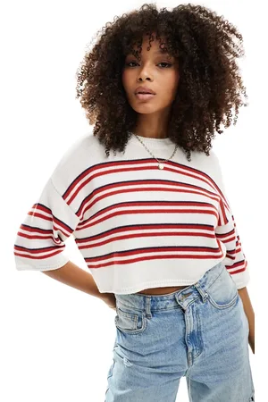 ASOS Maglione a maniche corte a righe rosse
