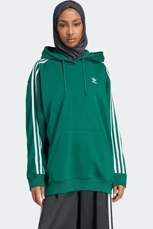 adidas Adicolor - Felpa oversize con cappuccio e 3 strisce