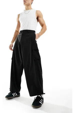 ASOS Pantaloni eleganti oversize neri stile paracadutista