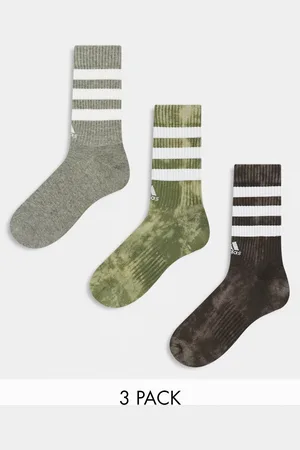 adidas Calzini con 3 righe color grigio slavato, kaki e marrone