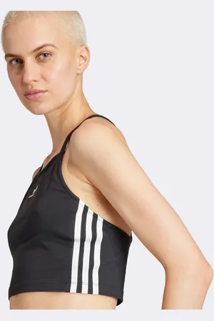 adidas Adicolor - Crop top a maniche lunghe con 3 strisce