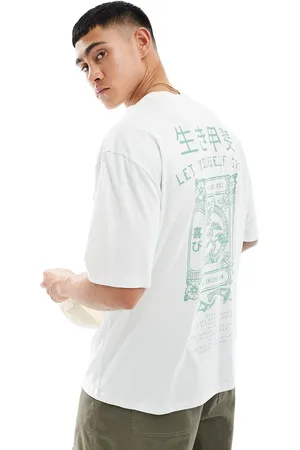 ASOS T-shirt oversize grigia con stampa souvenir sul retro
