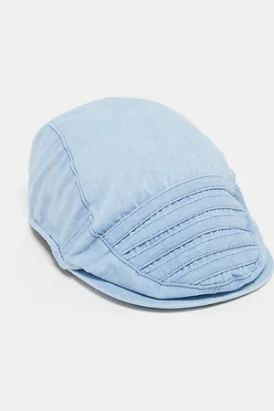 Reclaimed Cappellino unisex piatto in denim con cuciture a vista