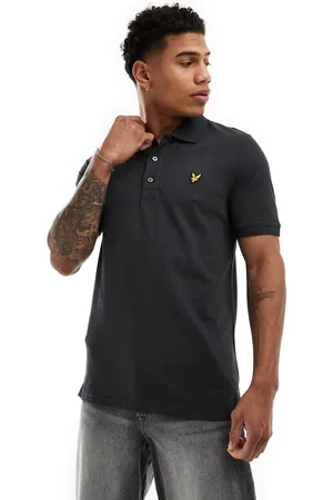 Lyle & Scott Polo in piqué antracite mélange con logo