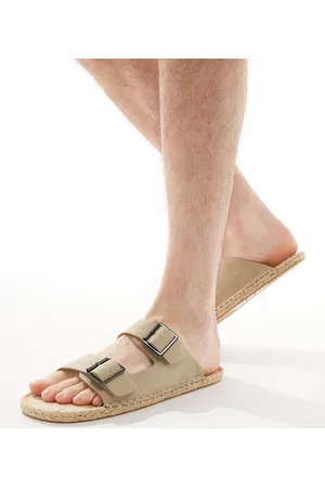 ASOS Espadrilles in camoscio sintetico color pietra con fibbia
