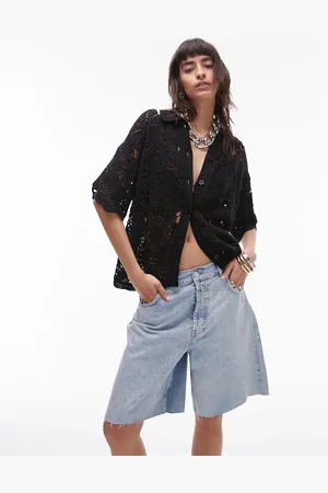 Topshop Camicia nera in maglia all