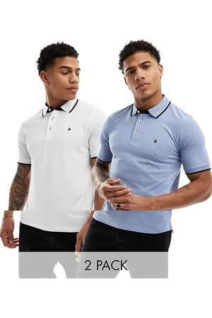 JACK & JONES Confezione da 2 polo in piqué e bianca con profili a contrasto