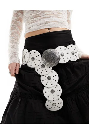 ASOS Cintura per vita e fianchi bianca con dischi e borchie