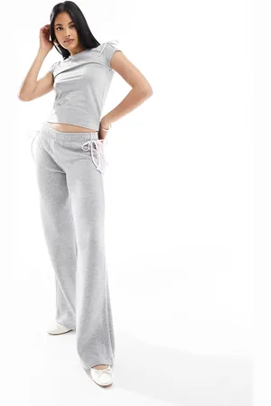 ASOS Joggers grigi con fiocchi a contrasto in coordinato