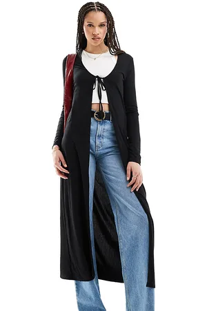 Pieces® Cardigan lungo con laccio sul davanti