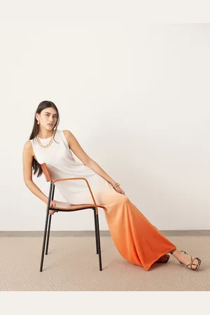 ASOS Vestito lungo a colonna senza maniche sfumato in maglia