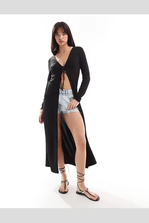 Pieces® Cardigan lungo con laccio sul davanti