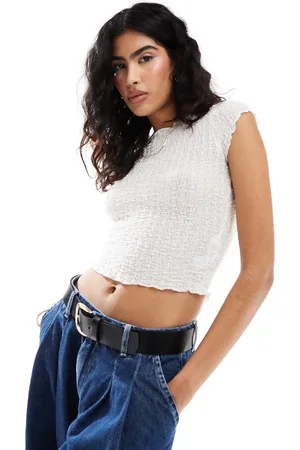 ASOS T-shirt corta testurizzata bianca