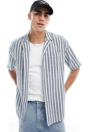 New Look Camicia a maniche corte a righe testurizzata