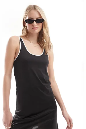 VERO MODA Vestito corto stile gonna pantalone in jersey con finiture a contrasto